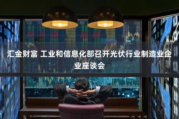 汇金财富 工业和信息化部召开光伏行业制造业企业座谈会