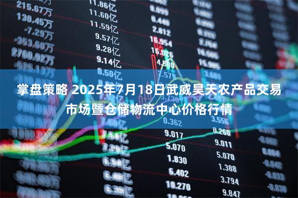 掌盘策略 2025年7月18日武威昊天农产品交易市场暨仓储物流中心价格行情